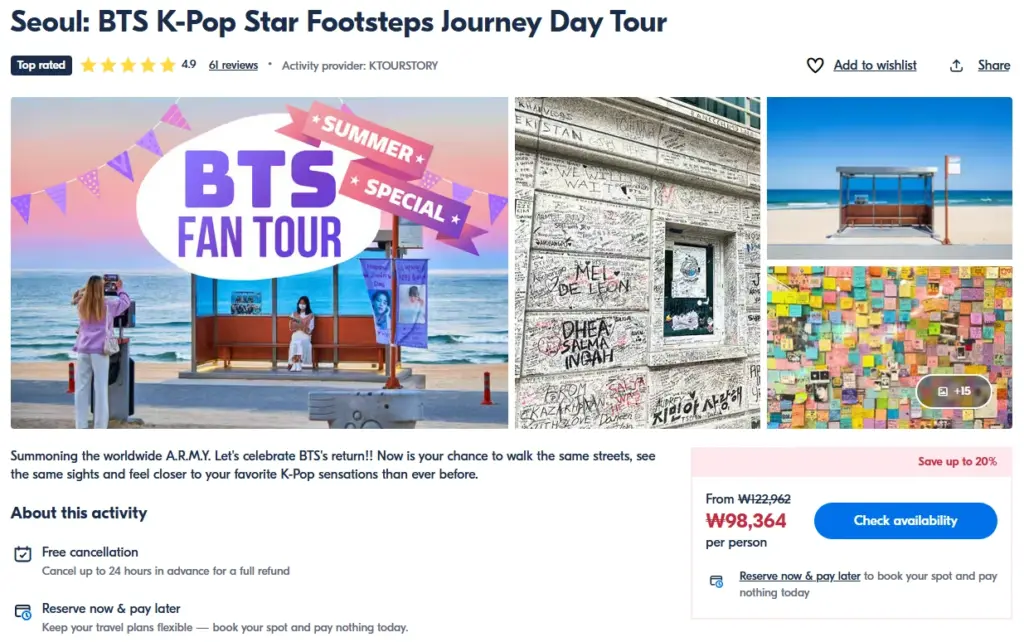 getyourguide - bts tour