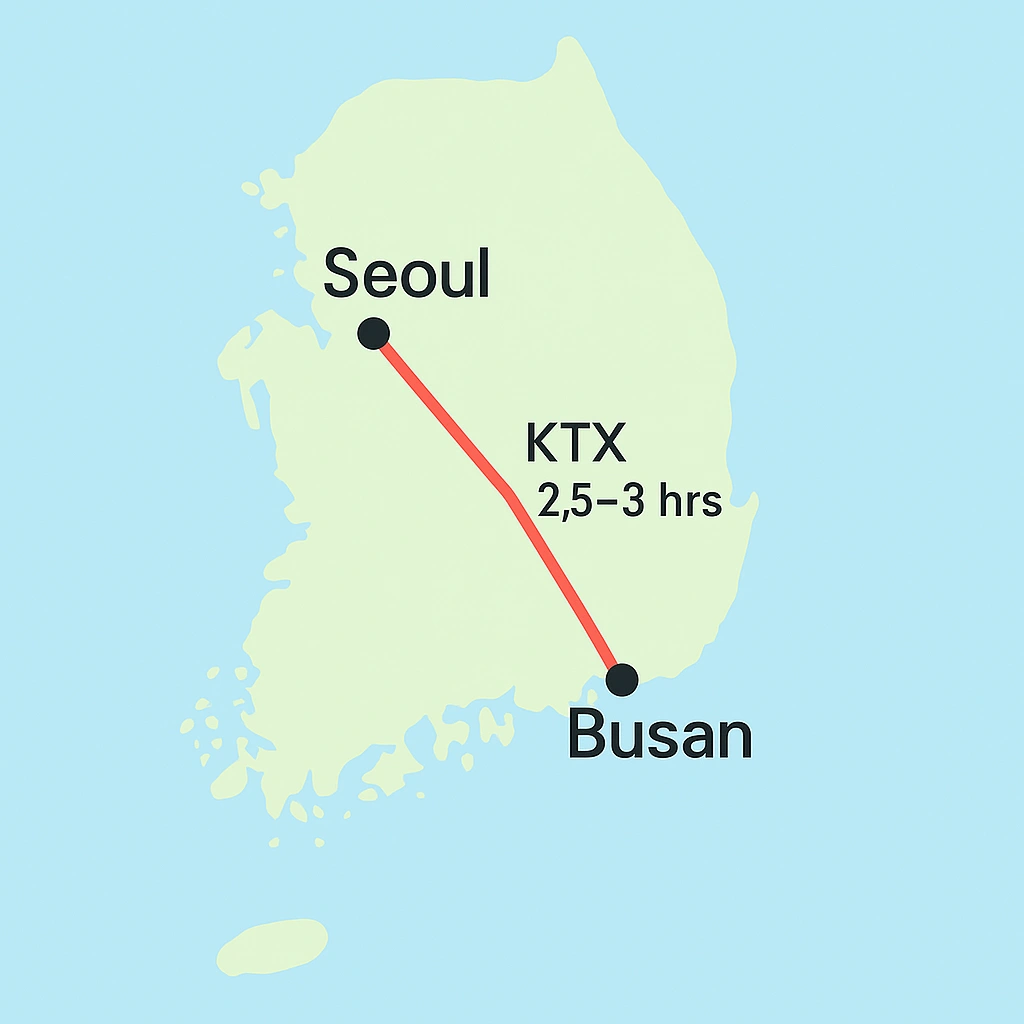 (Seoul ↔ Busan KTX Route Map